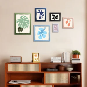 Nordic Style Creative Rectangular Wave Artificial Board Photo Frame for Living Room Wall Hanging & Tabletop Dual use Decor