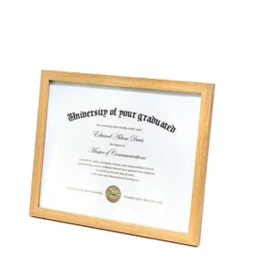 JIAHE Hollow Series Solid Wood Eco Friendly A4 Photo Frame Rustic Classic Modern Design for Diploma Certificate Wall Mount