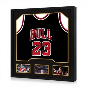 Jersey Frame Display Case Wooden Shadow Box Modern Eco Friendly Durable Pack Large Mats Real Tempered Glass Cover No Assembly