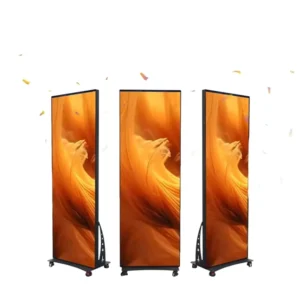 LED Poster Display Screen P2 P2.5 P1.8 Full Color Indoor Ultra Thin Portable Digital Video Advertising Poster Mirror Screen