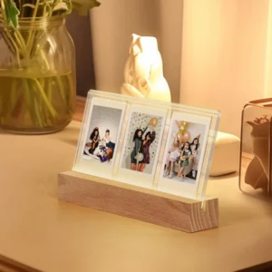LED Style Wood Acrylic 3 Inch Photo Frame With Led Light Picture Frame Display Photo Stand Holder Instax Mini Frame