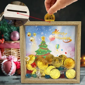 LS Creative DIY Diamond Painting Wooden Photo Frame Piggy Bank Christmas Flower Butterfly Decoration Ornament for Adults Kids