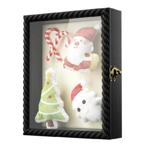 Large Handmade Eco Friendly Wood Shadow Box Frame Custom Logo Sympathy Memorial Display Case 10 DIY Adhesive Dots Tabletop Wall