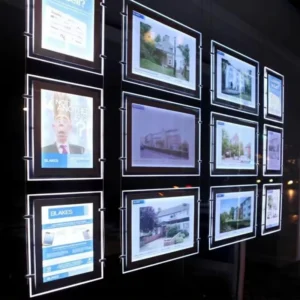 Led Illuminated Led Backlight Poster Frame A3 Crystal Light Box for Real Estate Agent