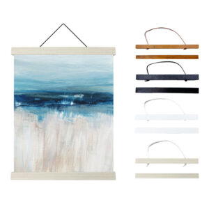 Light Wood Magnetic Poster Hanger Frame Teak Plastic Magnet for Canvas Artwork Print Durable Poster Dowel Hangers