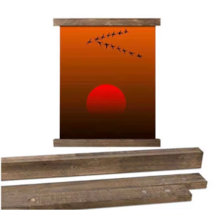 Living Room Decoration Sunset Geese Flying South Landscape Poster With Magnetic Hanger Frame