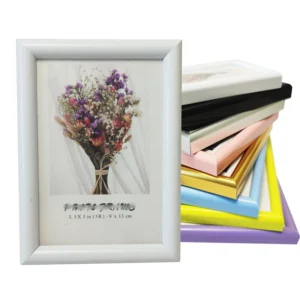 Low Price Colorful Plastic Photo Frame PVC Plastic Picture Photo Frame for Home Table Decorative 3.5*5″