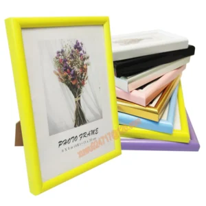 Low Price Colorful Plastic Photo Frame PVC Plastic Picture Photo Frame for Home Table Decorative 6*8″