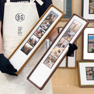 Ludaye Creative Solid Wood Rectangle Wall hanging Full Color Gift Printing Photo Frame for Couple Anniversary and Wedding