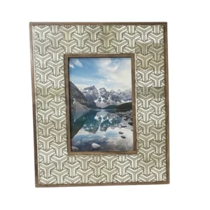Luxury Bone Inlay Photo Frame 4×6 Inch Handcrafted Premium Decorative Picture Frame for Tabletop Office Desk Home Decor Gifting