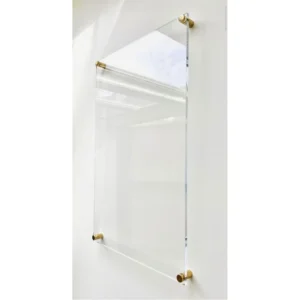 Luxury Clear Glass Wall Mounted Floating Photo Frame with Gold Standoffs Custom Size Perspex Art Display & Certificate Holder