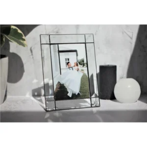 Luxury Nordic Geometric Metal Glass Photo Frame Handcrafted Transparent Double Sided Floating Picture Frame for Wedding Decor