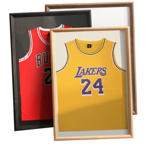 MDF Wood Black Jersey Display Box Shadow Box Frame With Plexiglass