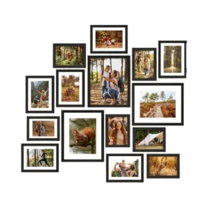 MDF Wood Picture Frames 8×10 Black Collage Wall Decor Assorted Photos 5×7 4×6 Wall Hanging & Tabletop Display Wooden Photo Frame