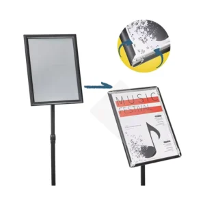 MERIS Iron and Aluminum Alloy Freestanding Poster Stand with Customizable Panel Thickness and Options for Indoor Outdoor Use