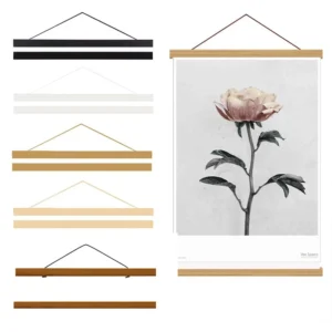 Magnetic Light Wood Poster Hanger Strip Small Size12x16 12×18 12×24 Wall Hanging Digital Picture Canvas Artwork Frame