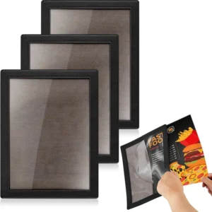Magnetic PVC Picture Frames Business Sign Holder Paper Holder for Memo Document Certificate Refrigerator Black A4 A5 Size