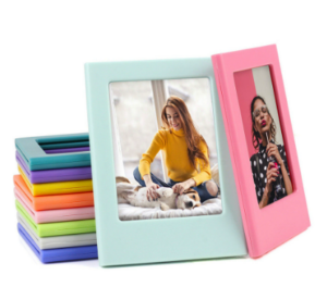 Magnetic Photo Frame Set Durable Plastic with Colorful Design for Refrigerators & Metallic Surfaces