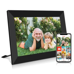 Manufacturer’s Hot Selling 10.1 Inch Digital Photo Frame IPS HD LCD Screen Touch Screen MP3 Audio Format Solid Wood Material