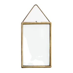 Many Customized Size Shape Aluminum Gold Wall Hanging Photo Frame Chain Double Sided Glass Floating Frame for Pressed Flowers