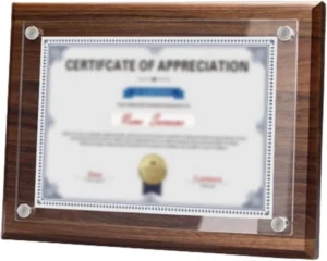 Medal Plaque Wooden Honor Certificate Frame A4 Stand Certificate Power of Attorney Photo Frame for Tabletop Wall Hanging
