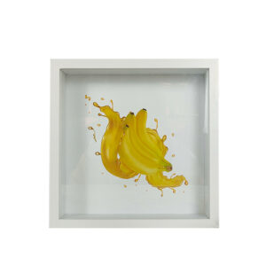 Mengkai 8*8 Inch White 3D Shadow Box Transparent Glass Deep Photo Frame for Wall Decor