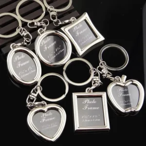 Metal Blank Photo Frame Keychain Multiple Shapes DIY Custom Picture Key Ring Bag Charm for Women Men Birthday Gift Daily Use