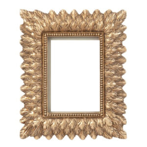 Metal Brass Embossed Rectangular Handmade Photo Frame, Gold Finish
