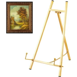 Metal Gold Adjustable Height Wedding Welcome Sign Photo Painting Display Rack Painting Studio Floor Standing Easel H Frame