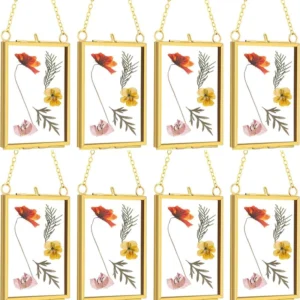 Metal Mini Size Glass Photo Frame DIY Pressed Flower Specimen Transparent Album Copper Frame Hanging Photo Frame Decoration