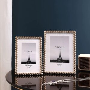 Metal Photo Frame Custom Luxury Rope Pattern Table 6 Inch 7 Inch 8 Inch 10 Inch Wedding Photo Frame