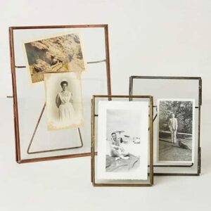 Metal Rectangle Photo Frame Floating Glass Wall Decor Horizontal Picture Frame for Home Display