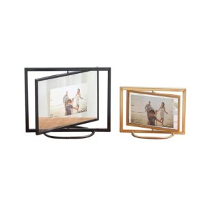 Metal Square Floating Frames Modern Photo Frame Set of 2 for Home Bedroom and Hallway Decoration