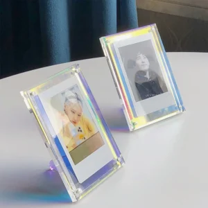 Mini Magnetic Acrylic Picture Frame with Stand 2x3in Polaroid Clear Photo Frame for Home Office Desktop Display