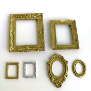 Mini Matte Gold Carved Resin Photo Frame 1 12 Bjd Dollhouse Model Accessory Diy Photo Frame