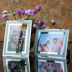 Minimalist Luxury Crystal Glass Photo Frame 6 10 Inch Tabletop Display with Universal Stand
