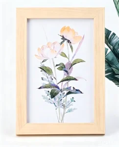 Minimalist MDF Wood Photo Frame for Art Painting with Wall Hanging and Tabletop Stand