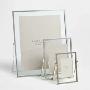 Minimalist Metal Swivel Picture Frame with Double Sided Glass Luxury Chrome Floating Frame for 4×6 5×7 8×10 Photos Picture Frame