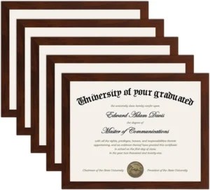 Modern 8*10.5 Wood Metal Plastic Picture Frame Document Certificate Diploma Frame UV Printing Glass Graduation Picture Frame