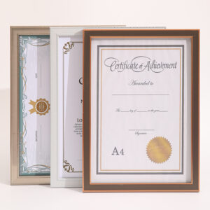 Modern Classic Eco Friendly European Style A4 Award Certificate Document Diploma Frame Customized Color Size Plastic Rectangle