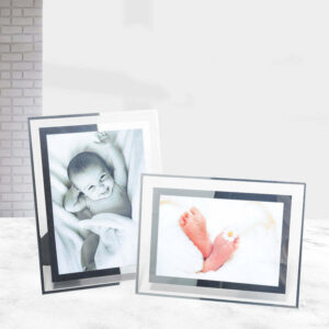 Modern Clear Simple Tabletop Floating Hanging Frameless Glass Photo Picture Frame