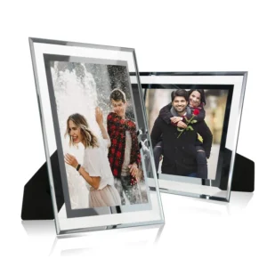 Modern Clear Simple Tabletop Floating Hanging Frameless Glass Photo Picture Frame