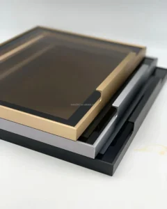 Modern Floating Aluminum Eco Friendly Digital Printed Picture Frame 45 Degree Cut Metal Photo Frame for Canvas Art Brushed Gold
