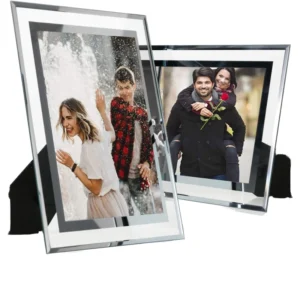 Modern Glass Mirror Photo Frames 4×6 5×7 6×8 8×10 and A4 Certificate Frame UV Printing Glass Desktop Frame