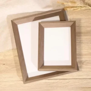 Modern Gray Brown Wood Grain Eco Friendly Full Color Photo Frame Set OEM ODM Custom Size Wall Hanging Tabletop Picture
