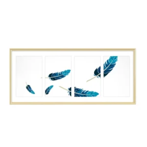 Modern Luxury Large Gold Aluminum Picture Frame Flat Edge Wall Mount Photo Display for Wall Art Home Living Room Office Decor