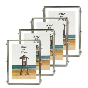 Modern Metal Photo Frame Floating Picture Frame Double Glass Tabletop Display Frame Home Decor OEM