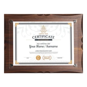 Modern Rectangular MDF Plaque Certificate Diploma Frame Iron Table Canvas Stylish Design A3 Rustic