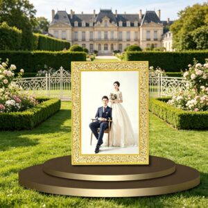 Modern Rectangular Metal Photo Frame Minimalist Dual Use Wall Mount Tabletop Art Frame for Kids Painting Artwork and Home Decor