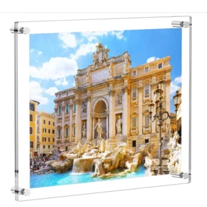 Modern Recyclable Clear Acrylic Floating Wall Mounted Picture Frame for Certificate and Photo Display